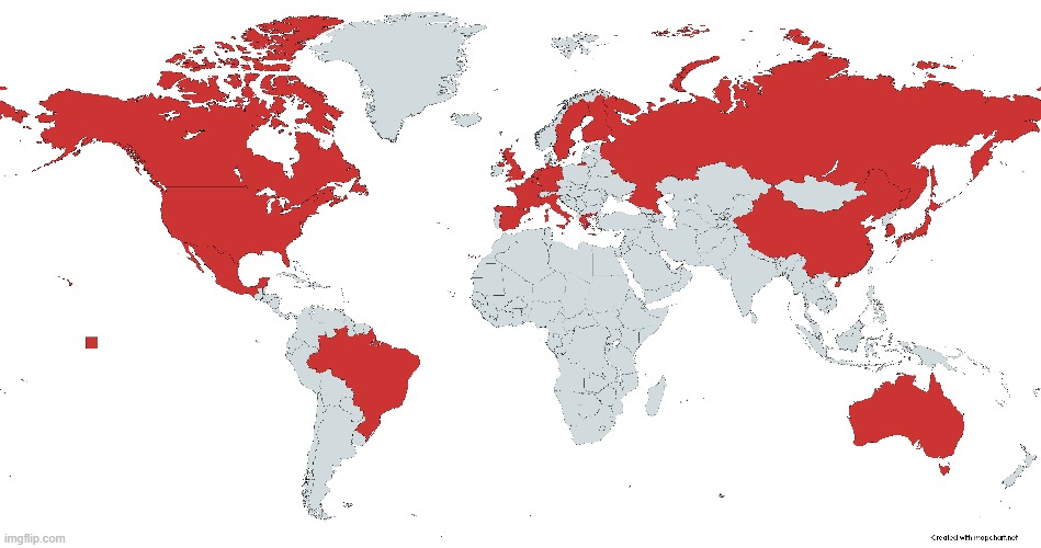 Map of countries that have hosted the Olympics - Imgflip