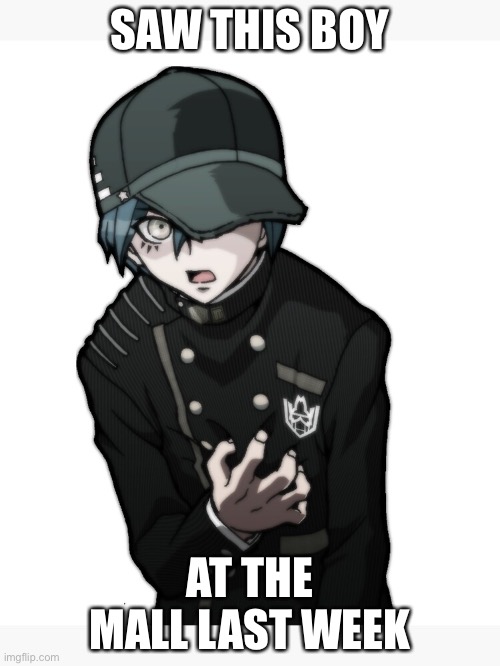 Emo Boy Shuichi | SAW THIS BOY; AT THE MALL LAST WEEK | image tagged in danganronpa | made w/ Imgflip meme maker