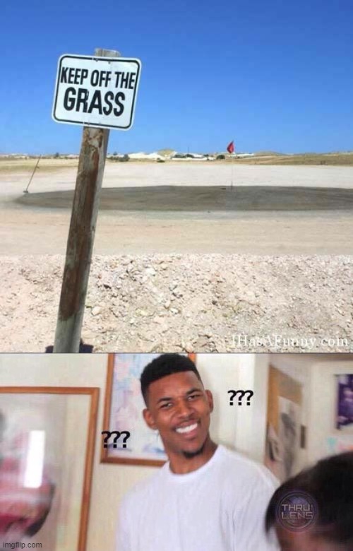 I will not go on the grass | image tagged in black guy confused | made w/ Imgflip meme maker
