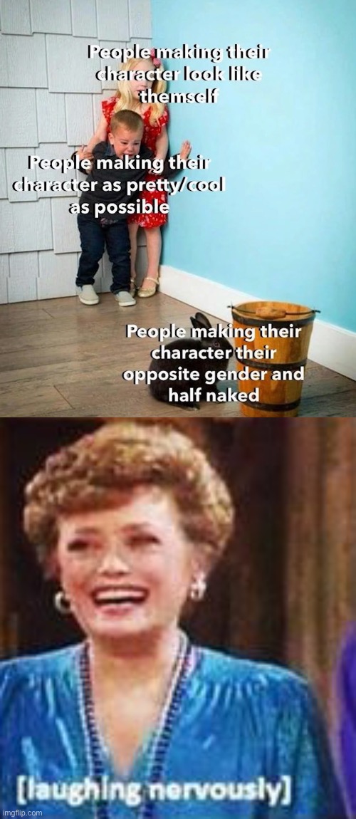 I feel called out being the rabbit- | image tagged in blanche nervous laughter | made w/ Imgflip meme maker