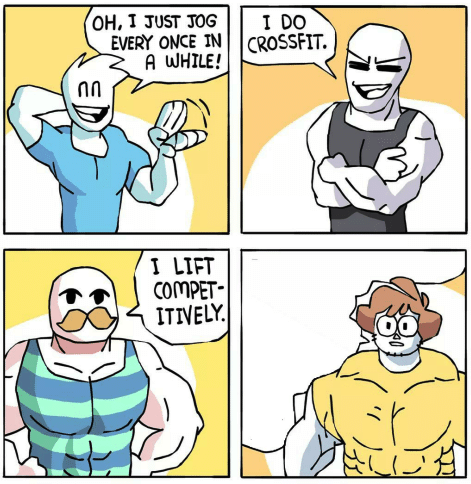 Shen Comix - I Jog - I Work Out - I Lift Blank Meme Template