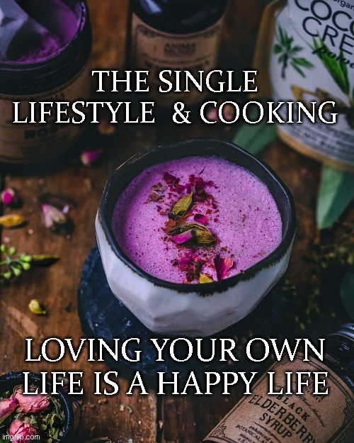 single life is a happy life | THE SINGLE LIFESTYLE  & COOKING; LOVING YOUR OWN LIFE IS A HAPPY LIFE | image tagged in single life,happy,life,in real life | made w/ Imgflip meme maker