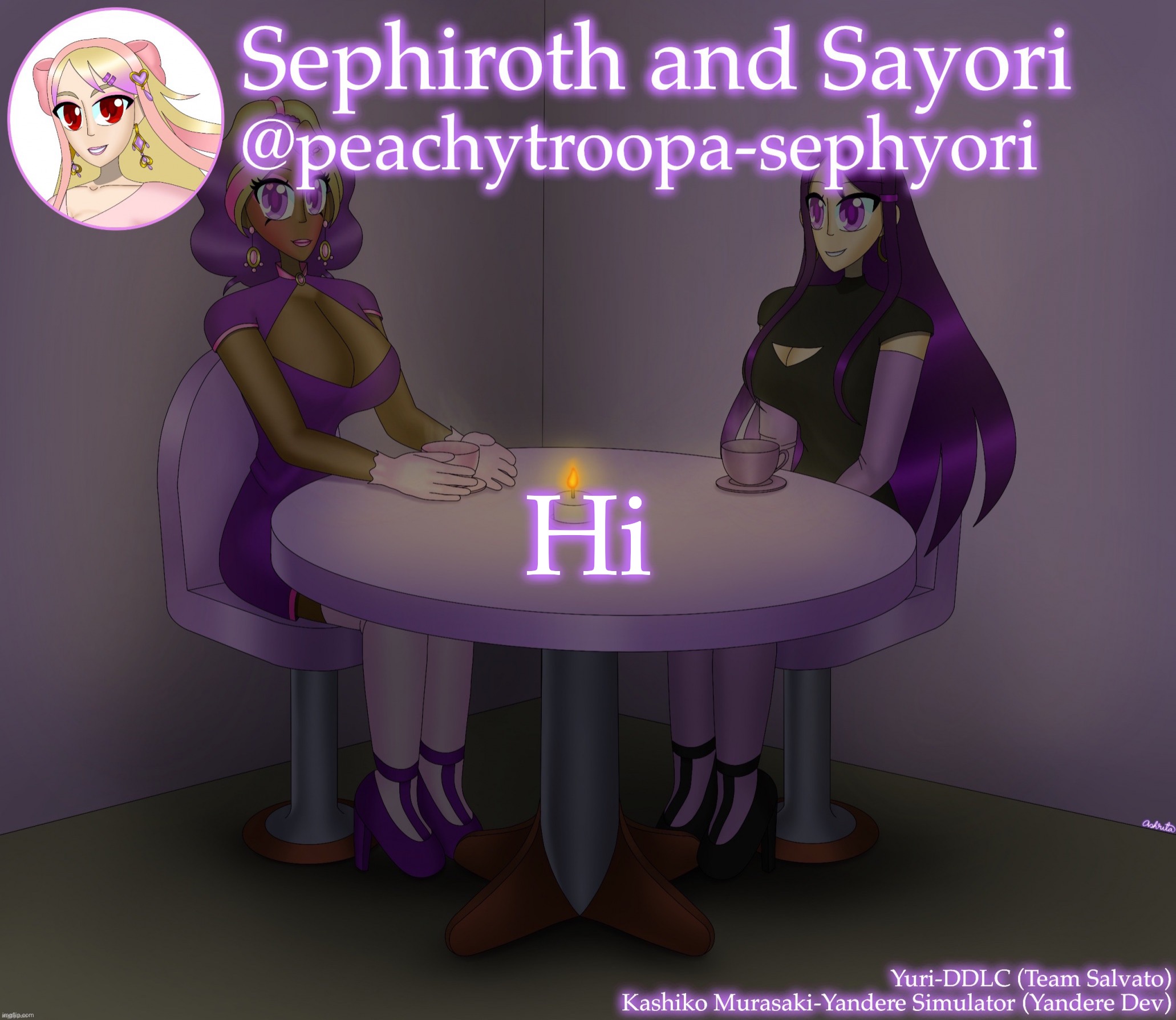Yuri and Kashiko Murasaki | Hi | image tagged in yuri and kashiko murasaki | made w/ Imgflip meme maker