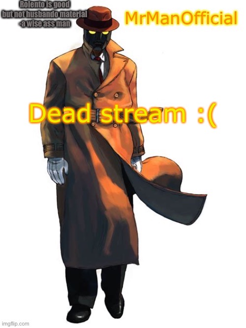 MrManOfficial Temp~ | Dead stream :( | image tagged in mrmanofficial temp | made w/ Imgflip meme maker