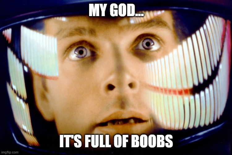 My God It's Full of Stars | MY GOD... IT'S FULL OF BOOBS | image tagged in my god it's full of stars | made w/ Imgflip meme maker