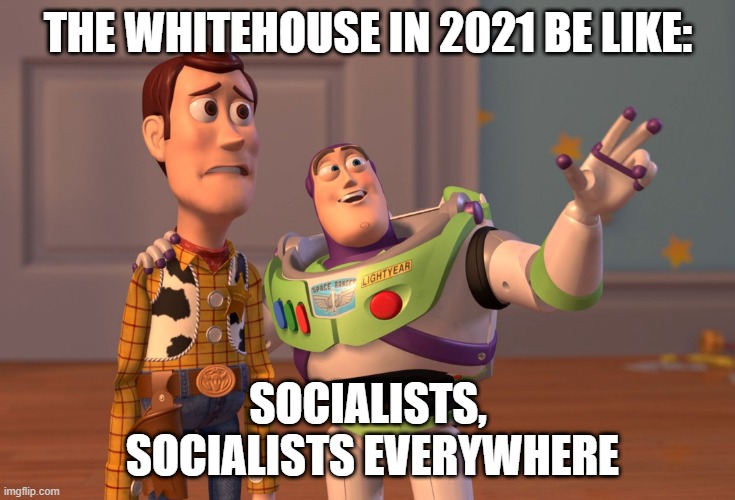 X, X Everywhere | THE WHITEHOUSE IN 2021 BE LIKE:; SOCIALISTS,
 SOCIALISTS EVERYWHERE | image tagged in memes,x x everywhere | made w/ Imgflip meme maker