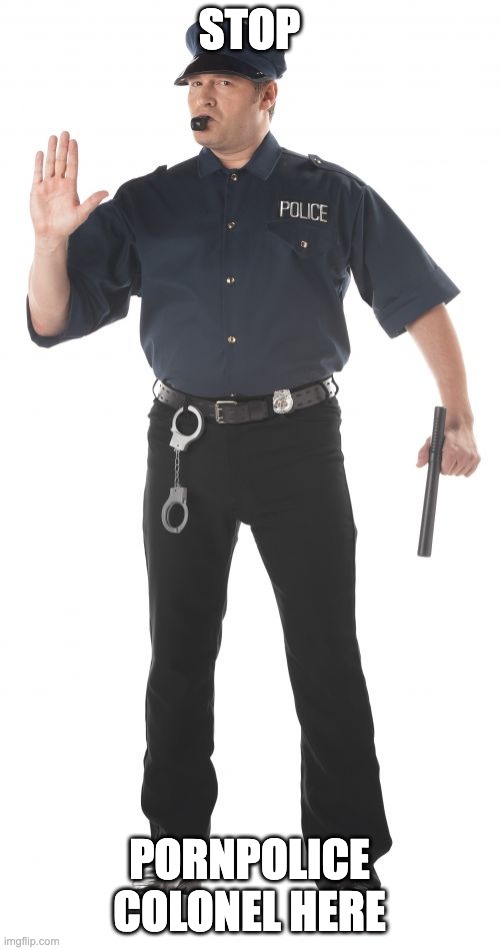 Stop Cop Meme | STOP PORNPOLICE COLONEL HERE | image tagged in memes,stop cop | made w/ Imgflip meme maker