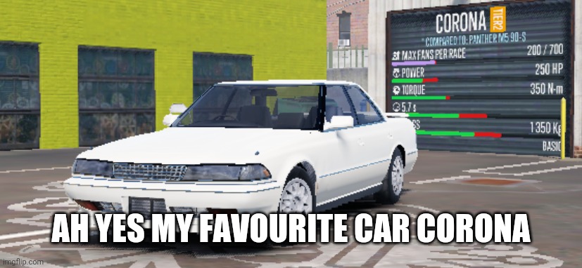 AH YES MY FAVOURITE CAR CORONA | made w/ Imgflip meme maker