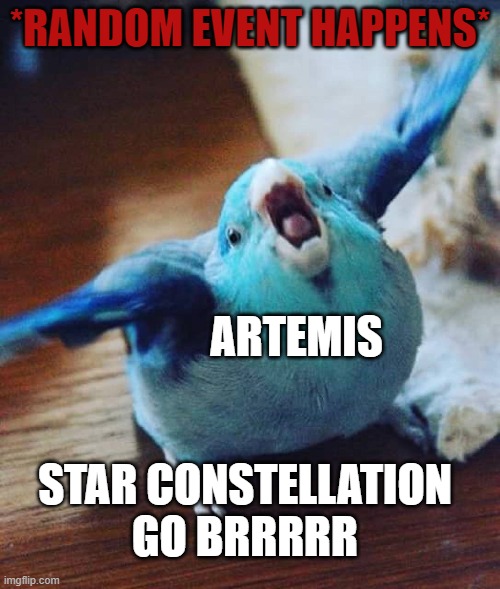 *RANDOM EVENT HAPPENS*; ARTEMIS; STAR CONSTELLATION GO BRRRRR | made w/ Imgflip meme maker