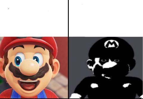 Happy mario Vs Dark Mario Blank Meme Template