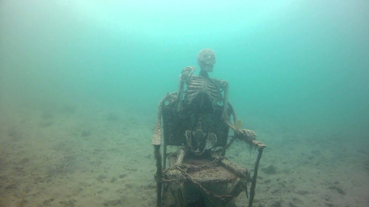 High Quality skeleton underwater Blank Meme Template