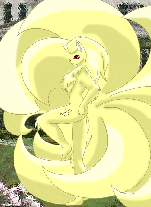 image tagged in ninetales ger pose | made w/ Imgflip meme maker