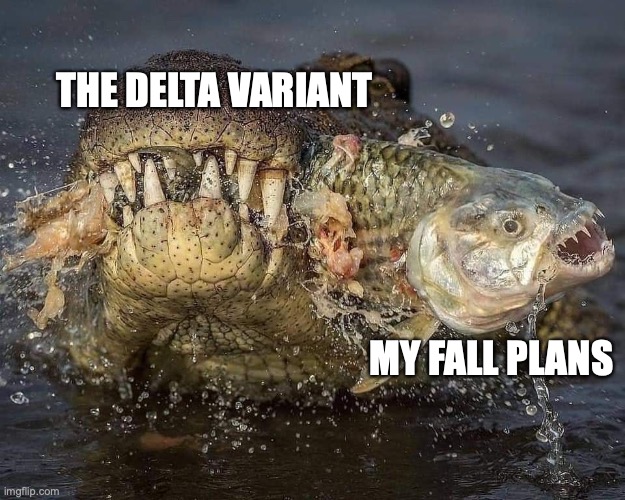 Crocodile and Tiger Fish | THE DELTA VARIANT; MY FALL PLANS | image tagged in crocodile,tigerfish,natureismetal | made w/ Imgflip meme maker