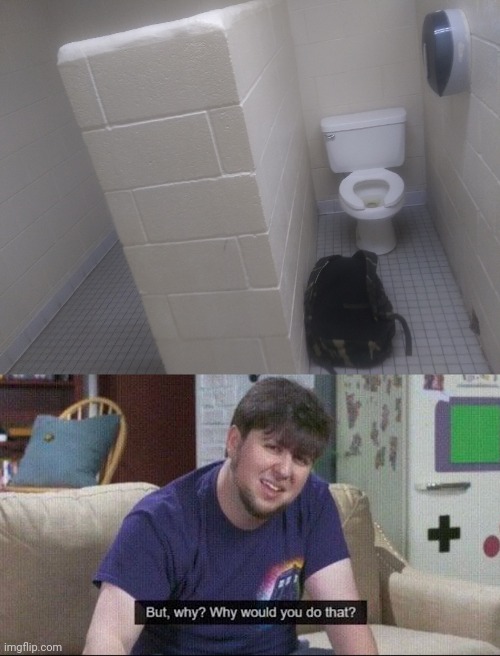 The bathroom at my school be like: | image tagged in but why why would you do that | made w/ Imgflip meme maker