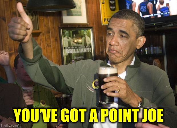 Not Bad | YOU’VE GOT A POINT JOE | image tagged in not bad | made w/ Imgflip meme maker