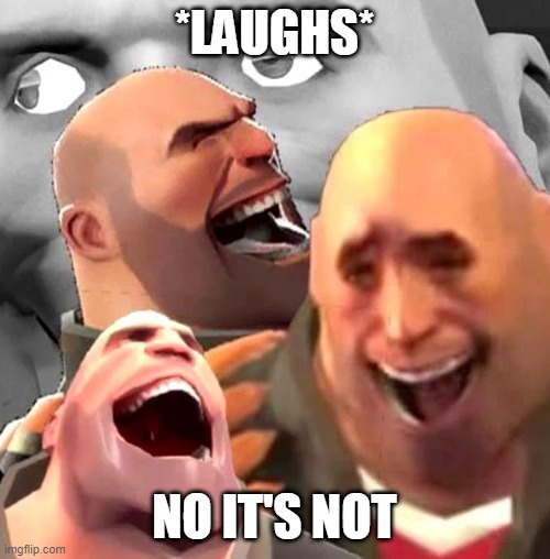 Heavy laughing | *LAUGHS* NO IT'S NOT | image tagged in heavy laughing | made w/ Imgflip meme maker
