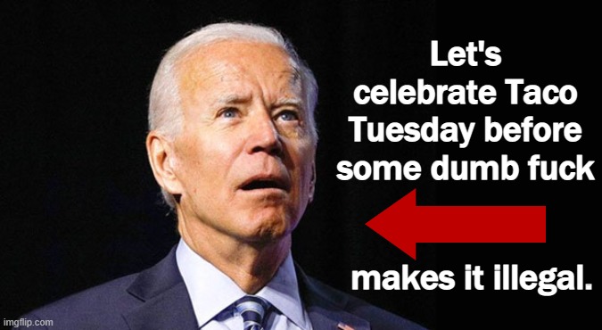 Their plan is to systematically dismantle the USA on purpose. | Let's celebrate Taco Tuesday before some dumb fuck; makes it illegal. | image tagged in taco tuesday,usa,biden | made w/ Imgflip meme maker