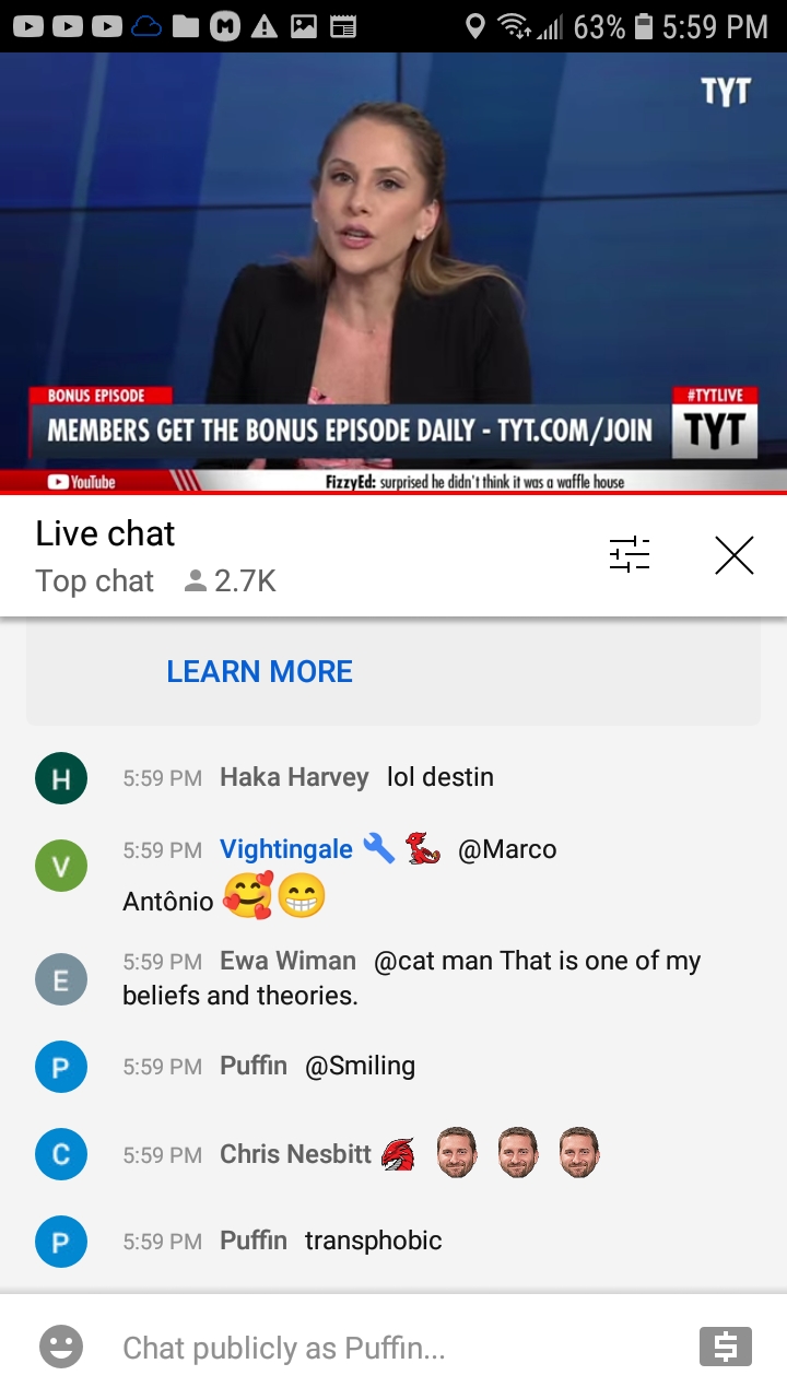 TYT deleting my livechat but allowing transphobia 7-14-21 #8 Blank Meme Template