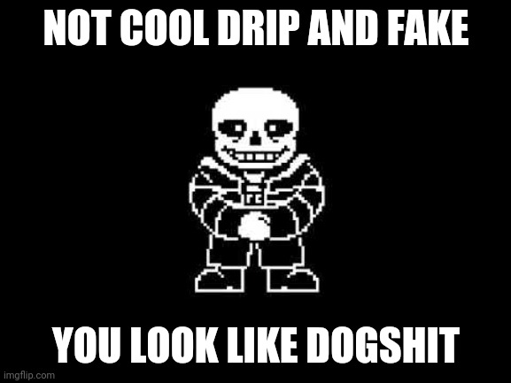 NOT COOL DRIP AND FAKE YOU LOOK LIKE DOGSHIT | made w/ Imgflip meme maker