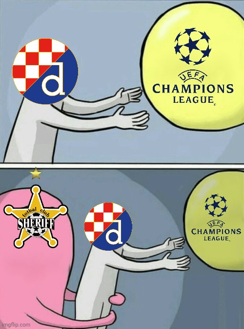 Sheriff 3-0 Zagreb | image tagged in memes,running away balloon,sheriff,zagreb,champions league,funny | made w/ Imgflip meme maker