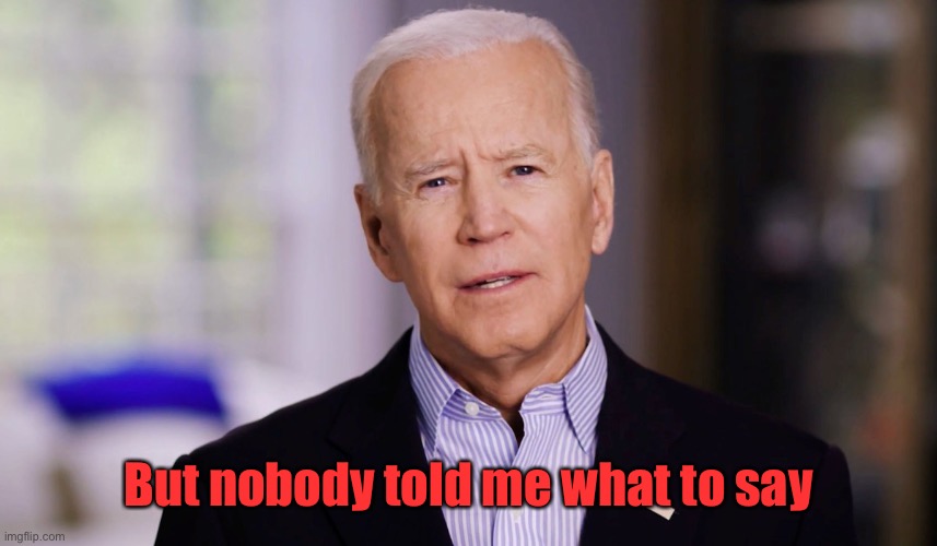 Joe Biden 2020 | But nobody told me what to say | image tagged in joe biden 2020 | made w/ Imgflip meme maker