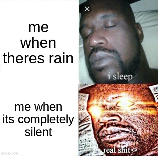 sleeping zzzzzzzzzzzzzzzzzzzzzzzzzzzzzzzzzzzzzzzzzzzzzzzzzzzzzzzzzzzzzzzzzzzzzzzzzzzzzzzzzzzzzzzzzzzzzzzzzzzzzzzzzzzzzzzzzzzzzzz | me when theres rain; me when its completely silent | image tagged in memes,sleeping shaq | made w/ Imgflip meme maker