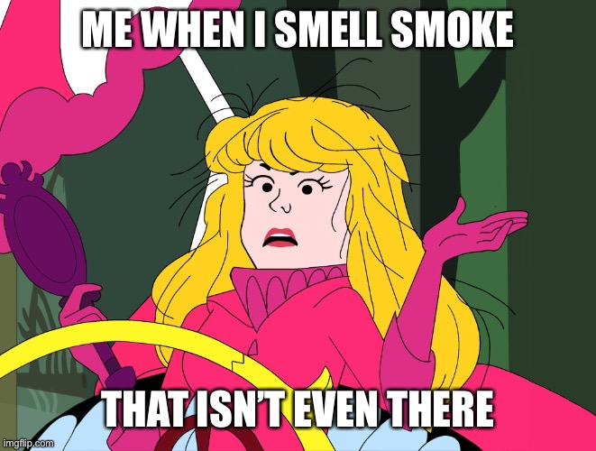 Penelope Pitstop (Bad Hair Day) | ME WHEN I SMELL SMOKE; THAT ISN’T EVEN THERE | image tagged in penelope pitstop bad hair day | made w/ Imgflip meme maker