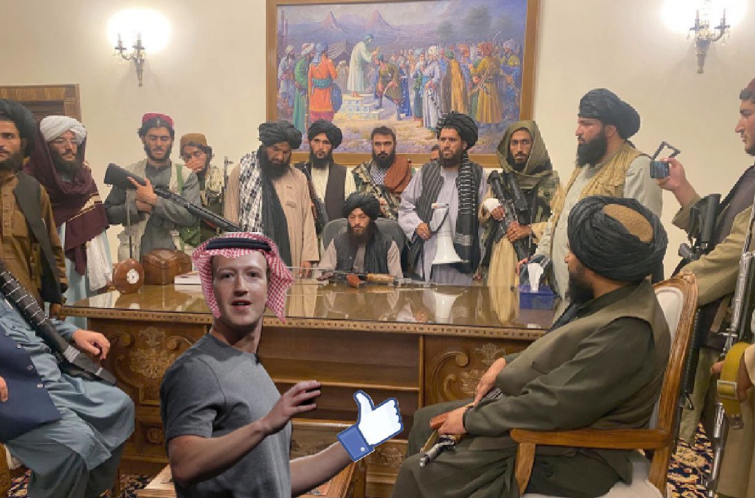 Taliban Zuckerberg free speech censorship Blank Meme Template