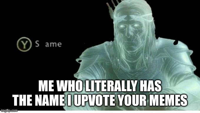 Same | ME WHO LITERALLY HAS THE NAME I UPVOTE YOUR MEMES | image tagged in same | made w/ Imgflip meme maker