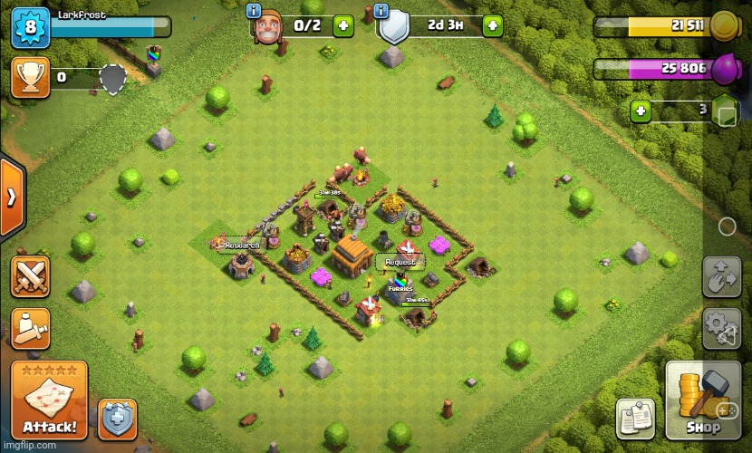 Here's my CoC base so far | made w/ Imgflip meme maker