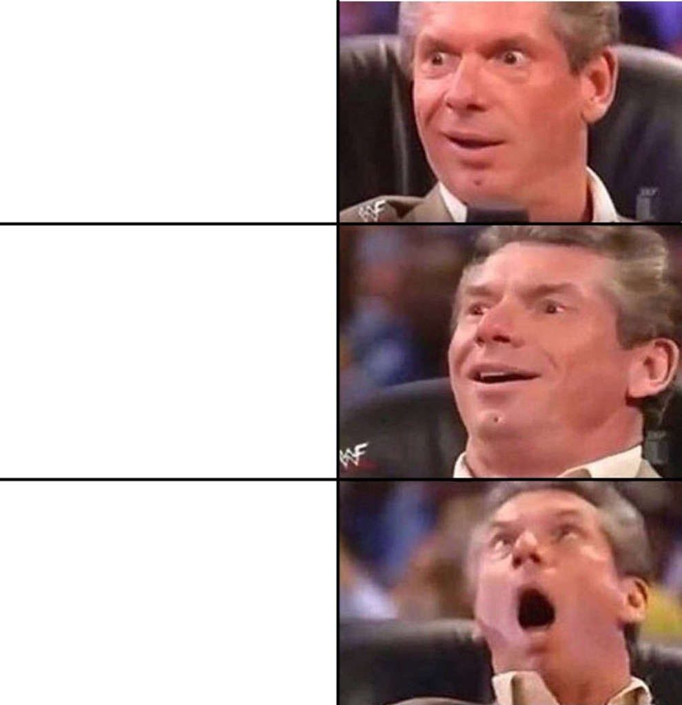 Emocionado Vince McMahon ww3 3 paneles Blank Meme Template