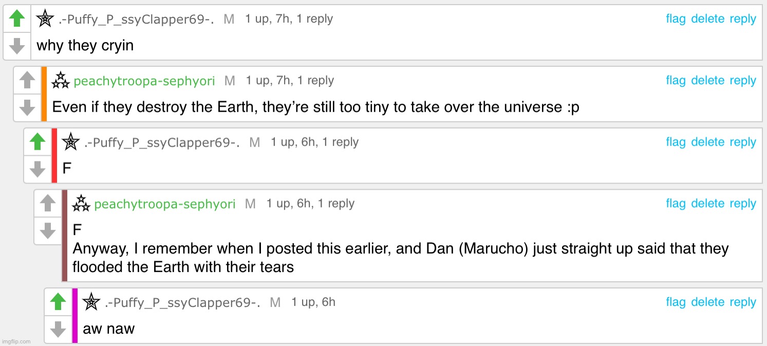 Context: Sayori and Sephiroth crying while holding the Earth | https://imgflip.com/i/5jwvfi | image tagged in sayori and sephiroth | made w/ Imgflip meme maker