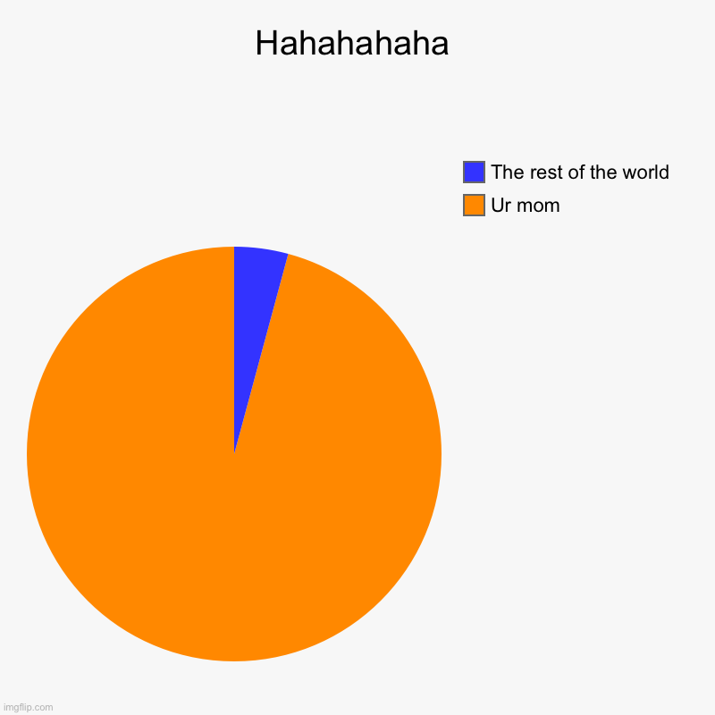 Hahahahaha | Ur mom, The rest of the world | image tagged in charts,pie charts | made w/ Imgflip chart maker