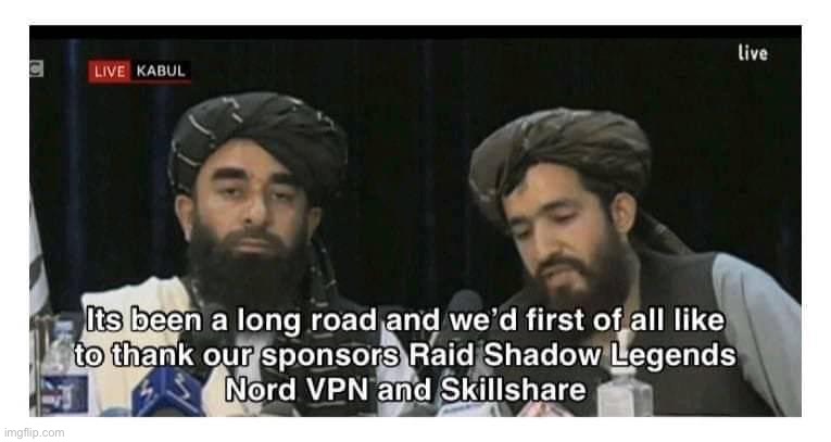 Taliban thank-yous | image tagged in taliban thank-yous | made w/ Imgflip meme maker