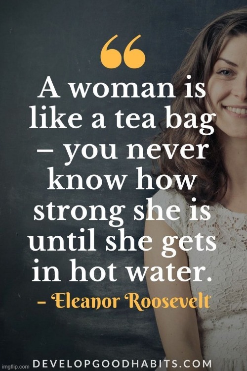 Teabags are female ! | image tagged in strong woman | made w/ Imgflip meme maker