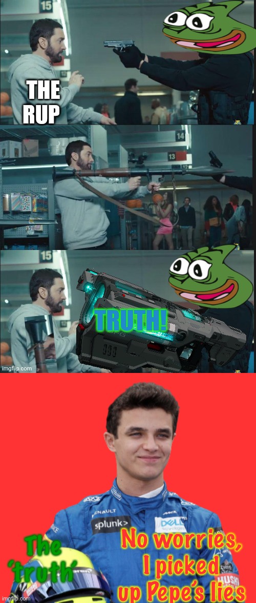The ‘truth’ No worries, I picked up Pepe’s lies | image tagged in lando norris transparent | made w/ Imgflip meme maker