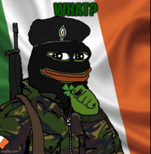 IRA Pepe | WHAT? | image tagged in ira pepe | made w/ Imgflip meme maker