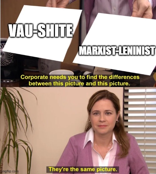 VaushLennin | MARXIST-LENINIST; VAU-SHITE | image tagged in there is no difference | made w/ Imgflip meme maker