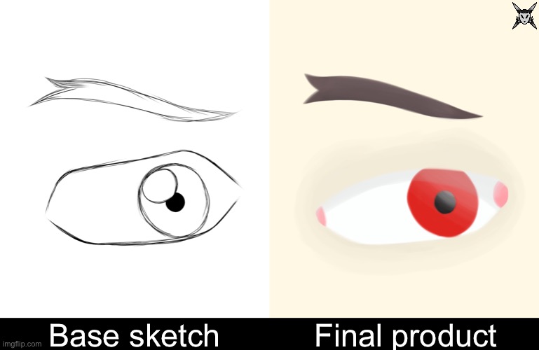 Ok so I tried that brush again and here’s how it turned out… | Final product; Base sketch | made w/ Imgflip meme maker