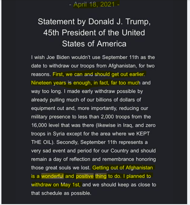 High Quality Trump Statement from April Blank Meme Template