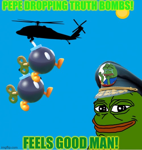 The truth will set you free! | PEPE DROPPING TRUTH BOMBS! FEELS GOOD MAN! | image tagged in vote,pepe,party,truth | made w/ Imgflip meme maker