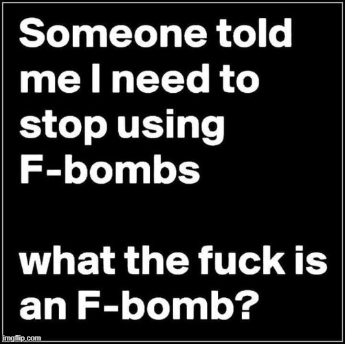 F-bomb | image tagged in what the fuck did you just bring upon this cursed land | made w/ Imgflip meme maker