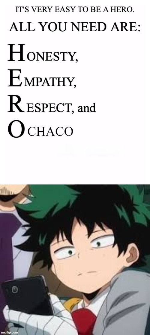 LOL | CHACO | image tagged in honesty empathy respect and open-mindedness,deku dissapointed | made w/ Imgflip meme maker