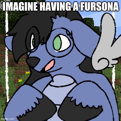 cloud n e v e r be me | IMAGINE HAVING A FURSONA | image tagged in fursona thing | made w/ Imgflip meme maker