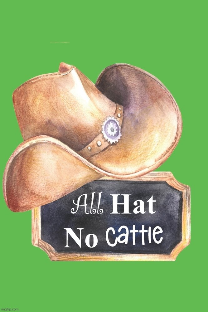 All hat no cattle | image tagged in all hat no cattle | made w/ Imgflip meme maker