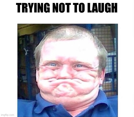 when you're trying not to laugh at something stupid | TRYING NOT TO LAUGH | image tagged in when you're trying not to laugh at something stupid | made w/ Imgflip meme maker