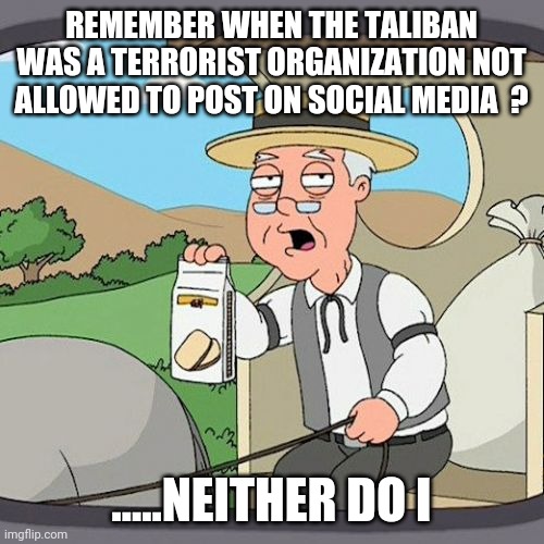Pepperidge Farm Remembers | REMEMBER WHEN THE TALIBAN WAS A TERRORIST ORGANIZATION NOT ALLOWED TO POST ON SOCIAL MEDIA  ? .....NEITHER DO I | image tagged in memes,pepperidge farm remembers | made w/ Imgflip meme maker