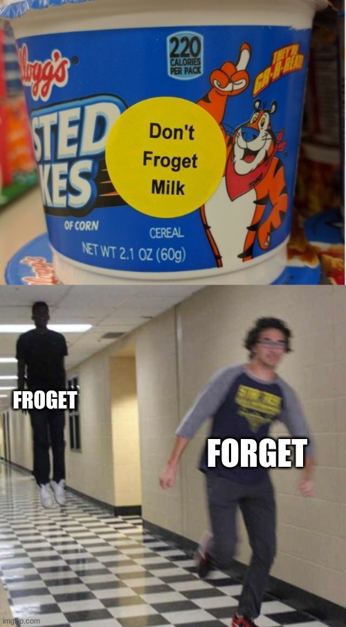 FROGET; FORGET | image tagged in floating boy chasing running boy,forget,spelling error | made w/ Imgflip meme maker