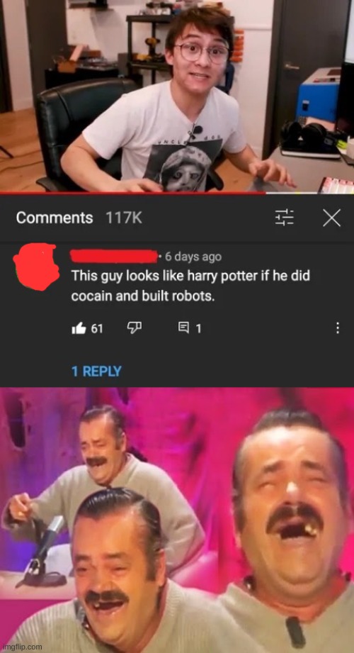 That has gotta hurt very badly | image tagged in el risitas,harry potter,rare insults,funny | made w/ Imgflip meme maker