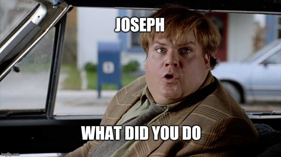 What did you do? | JOSEPH; WHAT DID YOU DO | image tagged in what did you do | made w/ Imgflip meme maker